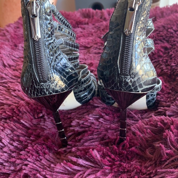 🎉HP🎉Sam Edelman “Hampton” Croc-Embossed Jewel Embellished Gladiator Heels - Picture 6 of 9